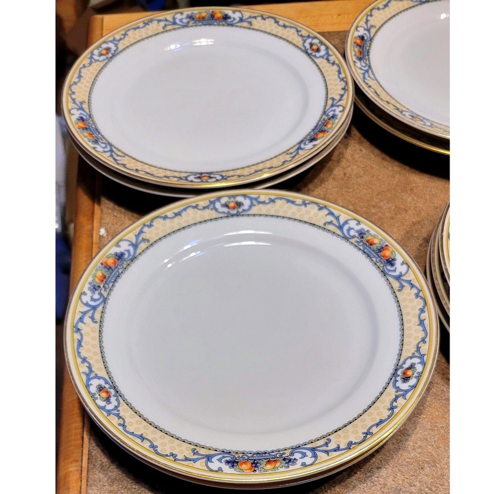 Set 2 Thomas Bavaria Delmonte Salad Plate Fruit Blue Scrolls Gold Trim Germany